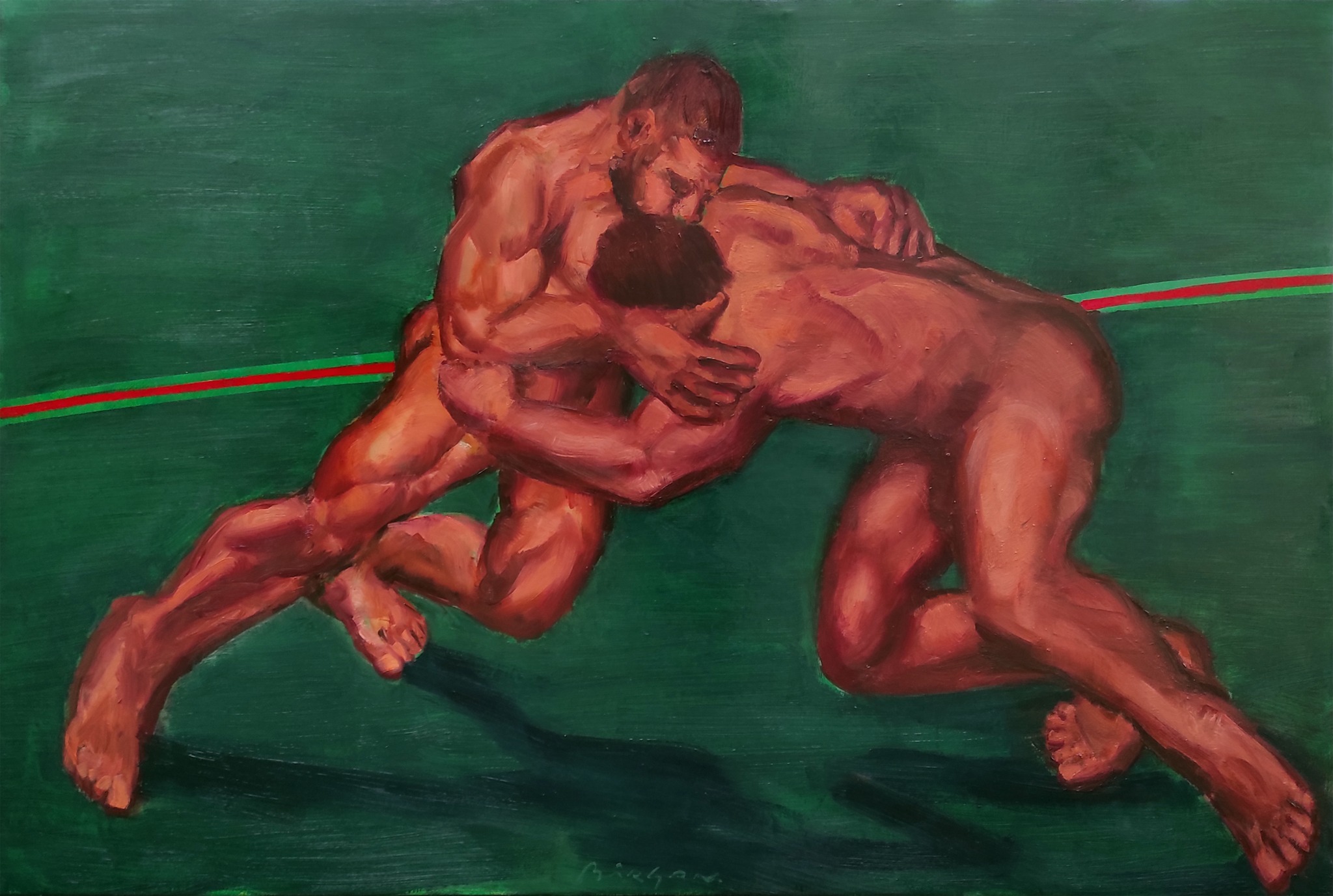 LA LIGNE ROUGE Septembre 2017, Paris Huile sur toile | 200×250 cm