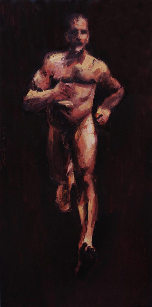 THE RUNNER -huile sur toile , 200x100cm