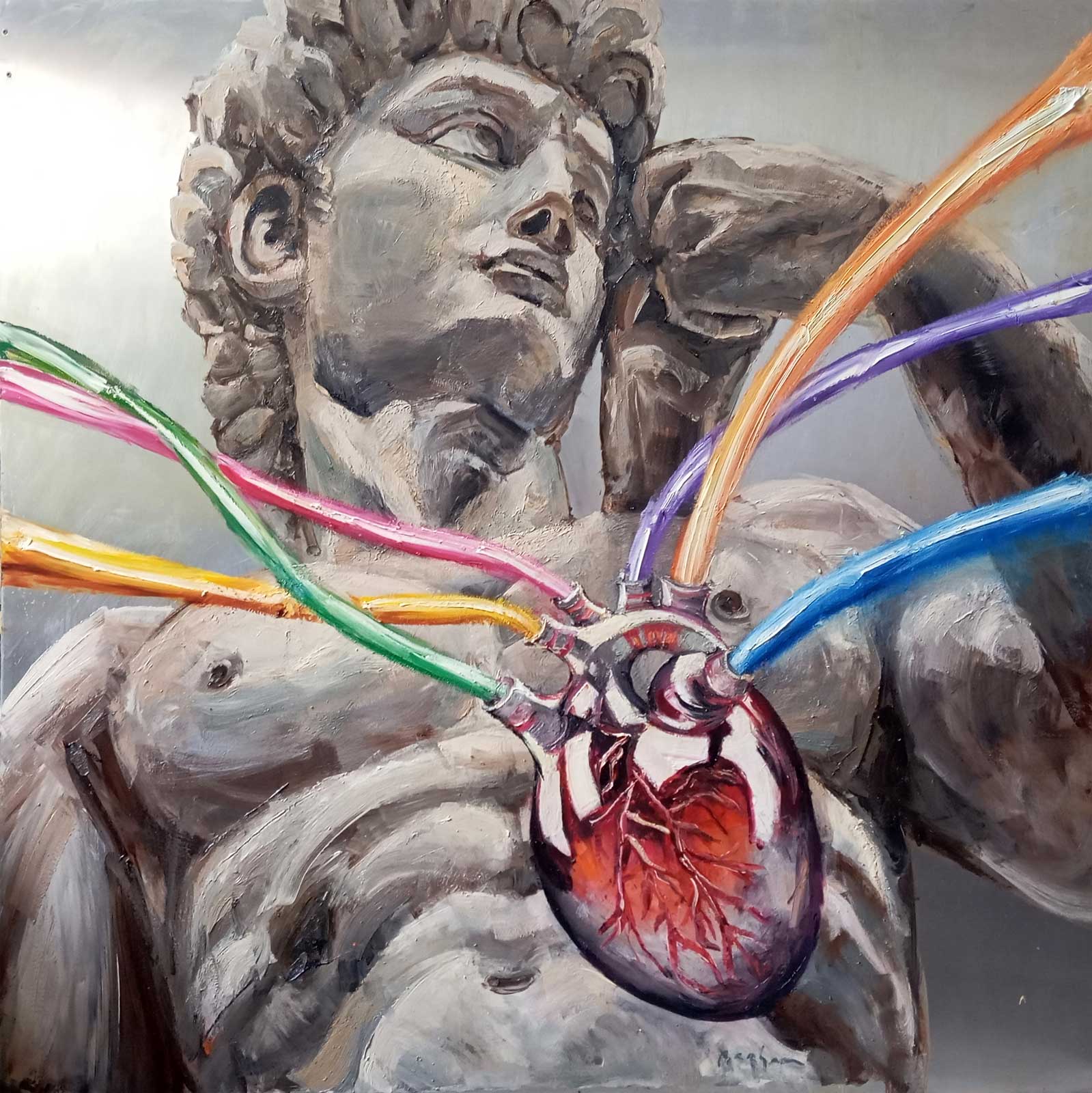 LE CŒUR DE MICHEL-ANGE - oil on aluminium | 200×200 cm