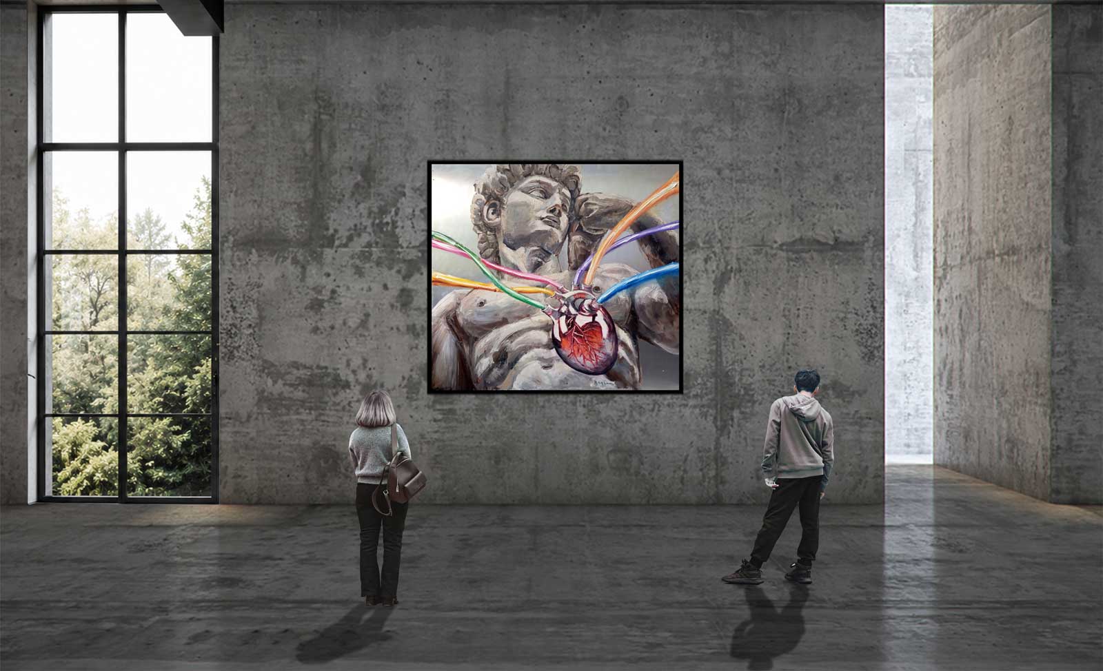 LE CŒUR DE MICHEL-ANGE - oil on aluminium | 200×200 cm - Image 4