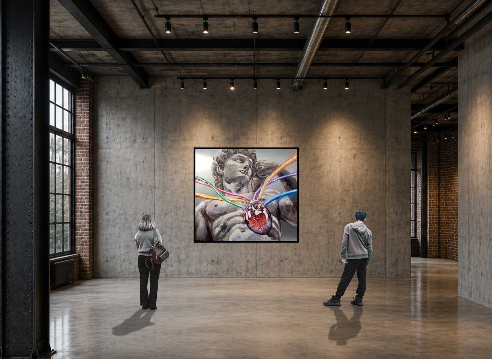 LE CŒUR DE MICHEL-ANGE - oil on aluminium | 200×200 cm - Image 5