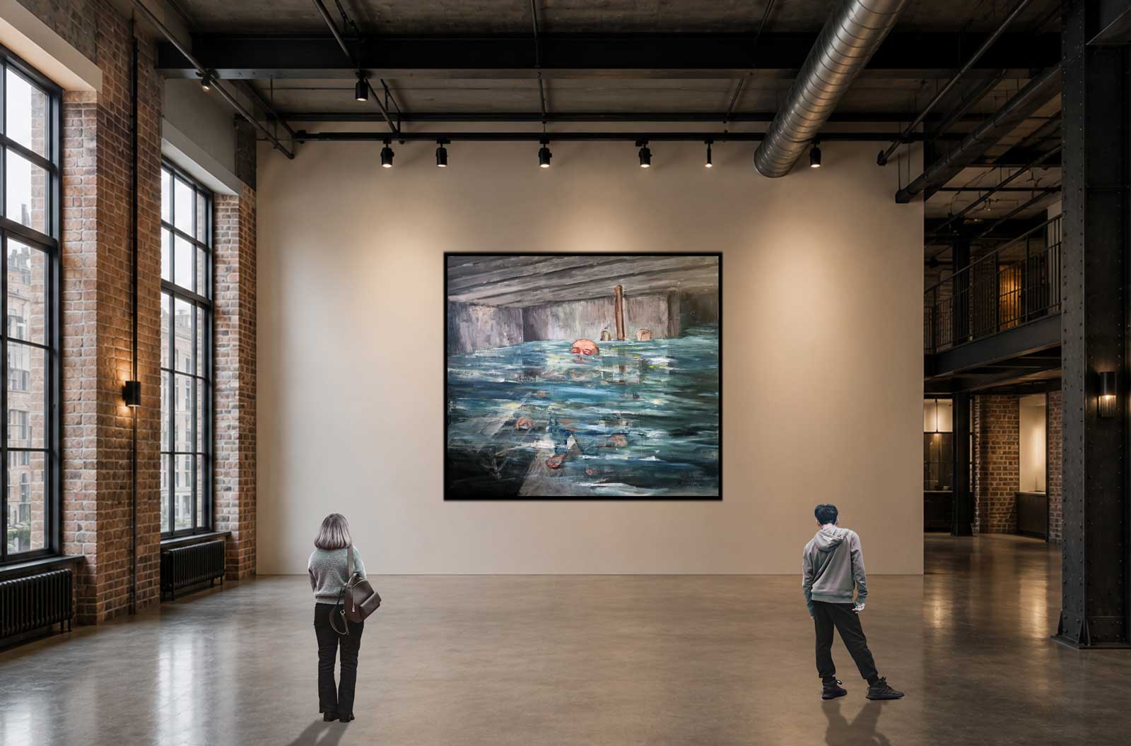 PARI INTERVALLO EN GRISES TEMPÉRÉS - oil on panel en Aluminium | 200×200 cm - Image 4