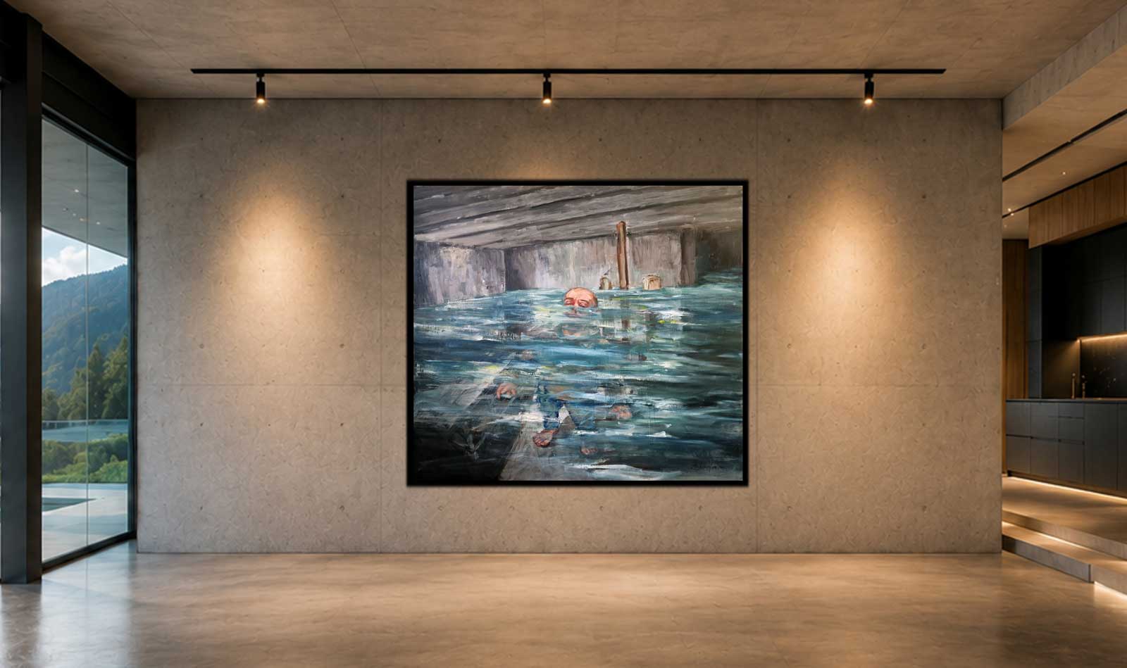 PARI INTERVALLO EN GRISES TEMPÉRÉS - oil on panel en Aluminium | 200×200 cm - Image 3
