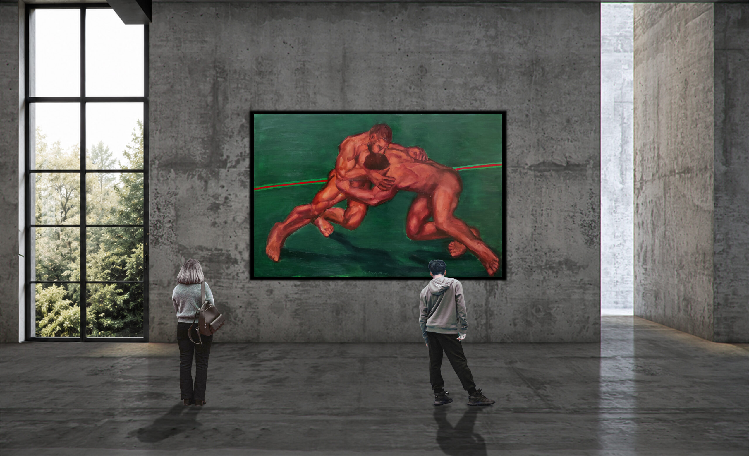 THE RED LINE- oil on canvas | 200×250 cm - Image 7