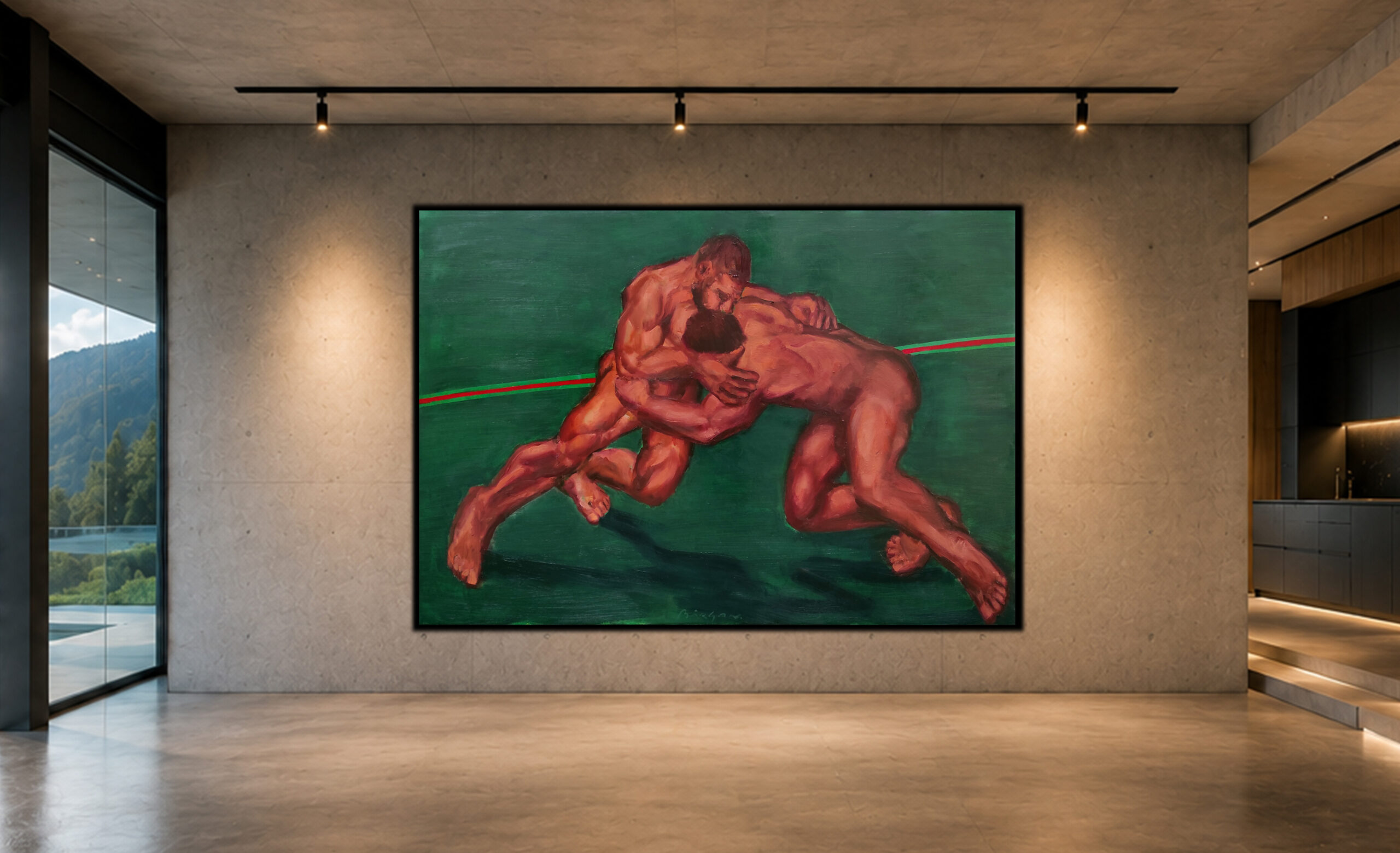 THE RED LINE- oil on canvas | 200×250 cm - Image 6