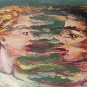 THE FIRST KISS - oil on aluminium | 100×150 cm